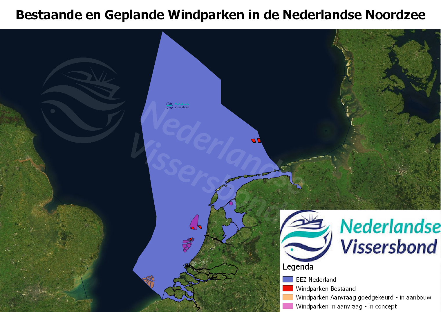Bestaande en geplande windparken in de Nederlandse Noordzee