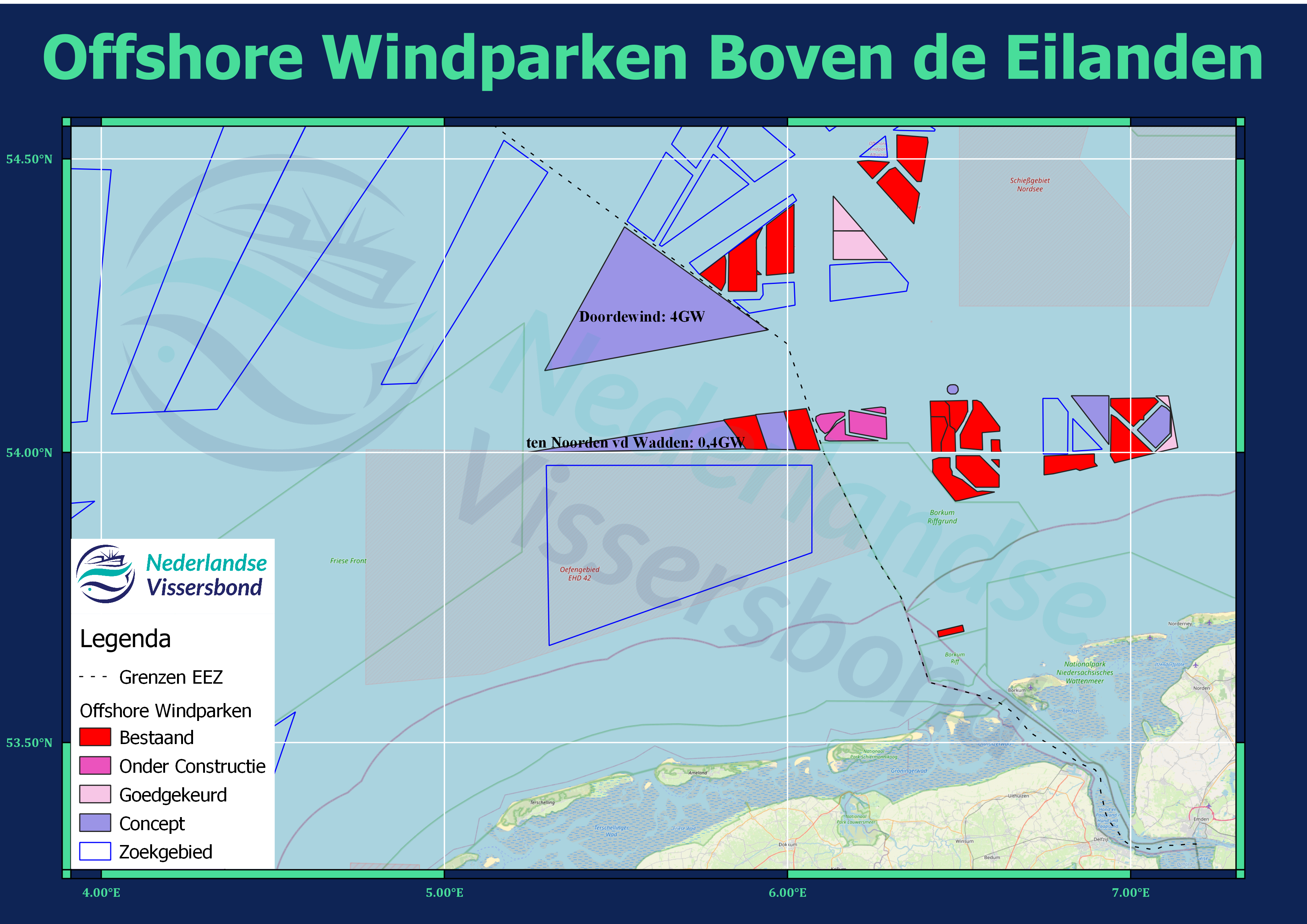 Offshore Windparken boven de Eilanden